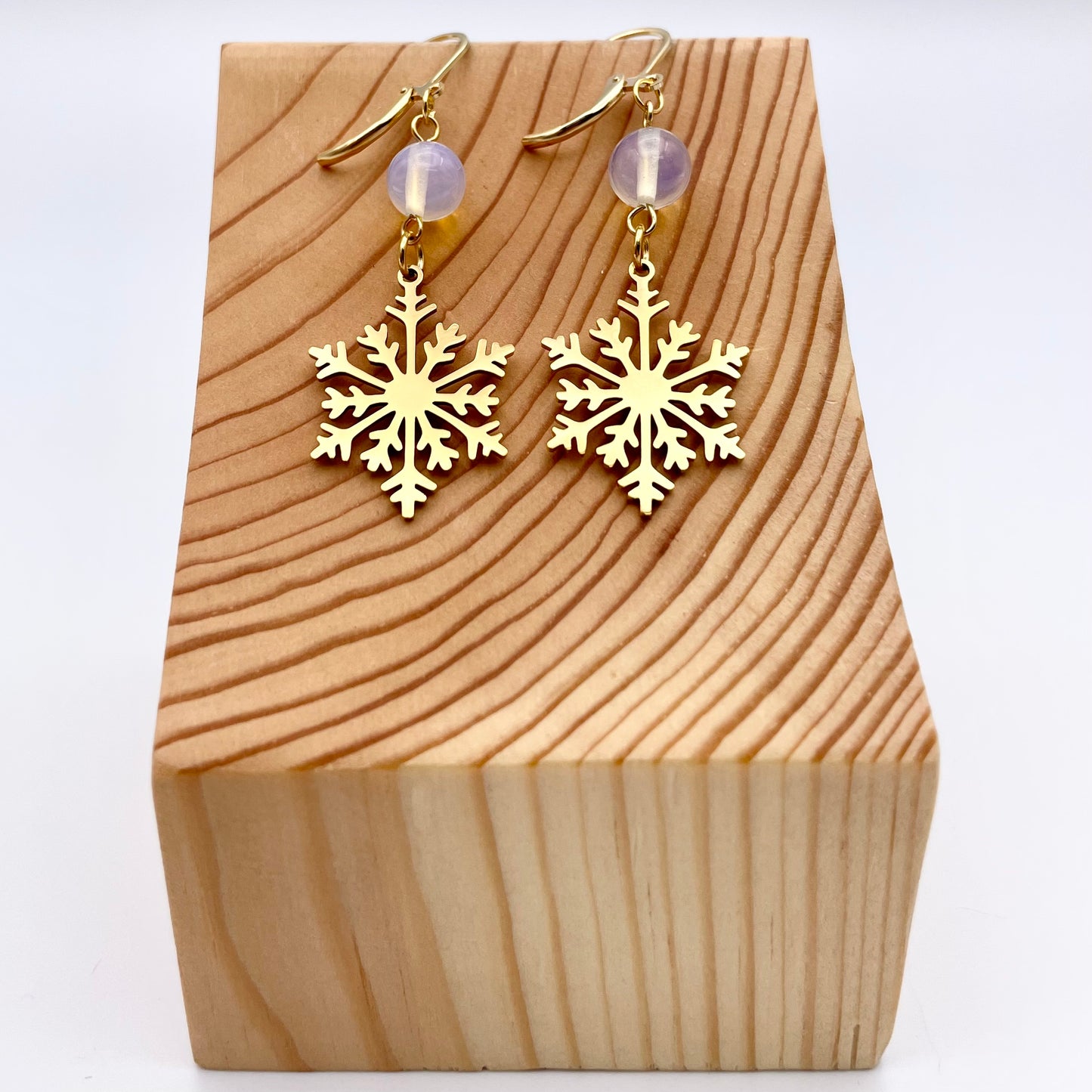 Boucles d'oreilles | Flocons dorés