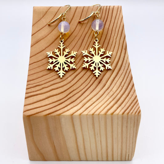 Boucles d'oreilles | Flocons dorés