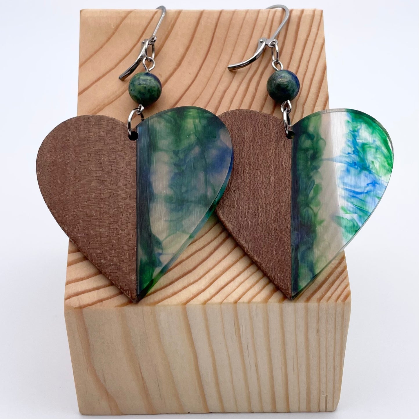 Boucles d'oreilles | Bois et résine #3