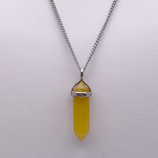 Necklace - Yellow agate natural stone