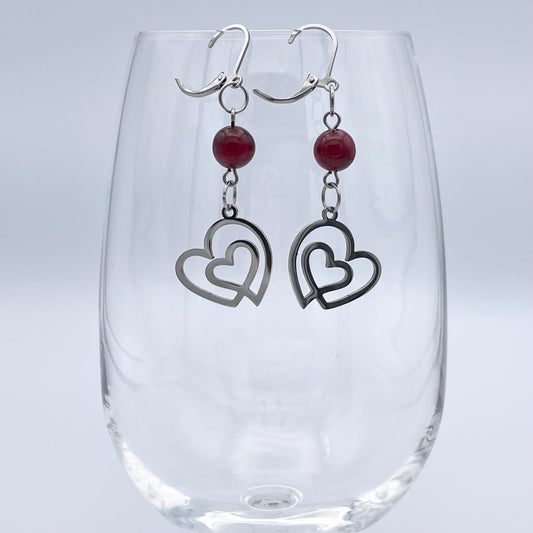 Boucles d'oreilles | Coeurs argentés
