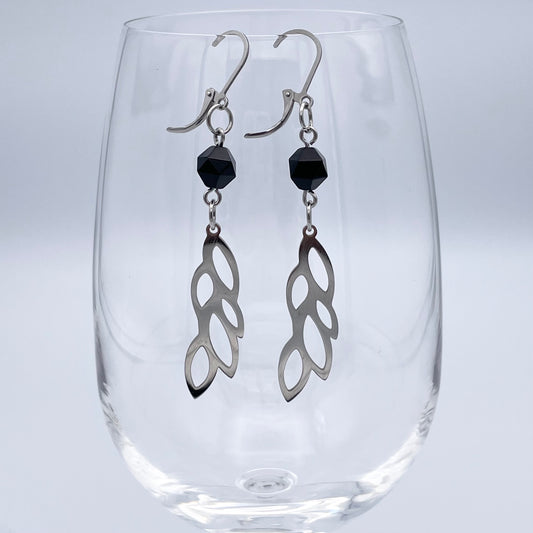 Boucles d'oreilles | Feuilles argentées