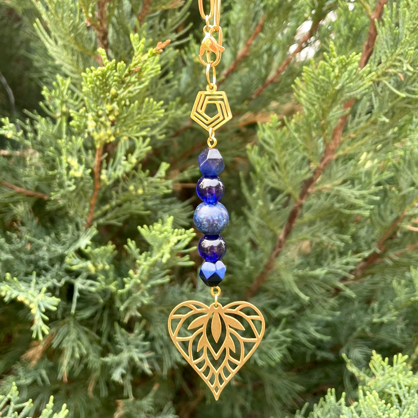 Pendentif pour rétroviseur | Coeur bleu