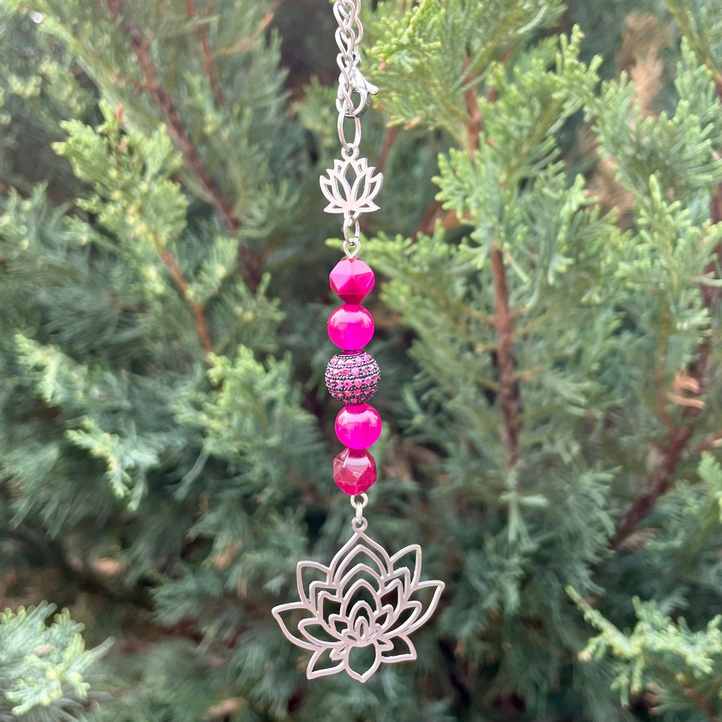 Pendentif pour rétroviseur | Lotus rose