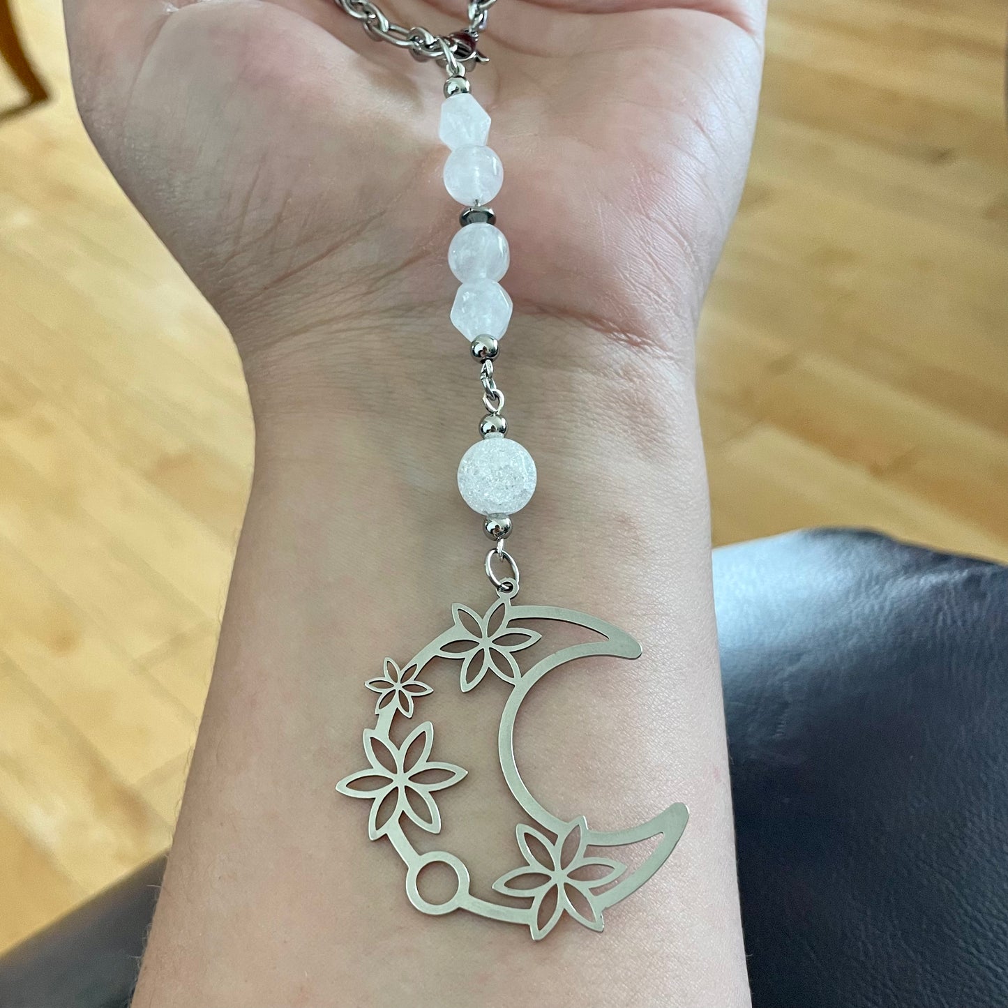 Pendentif pour rétroviseur | Lune argentée