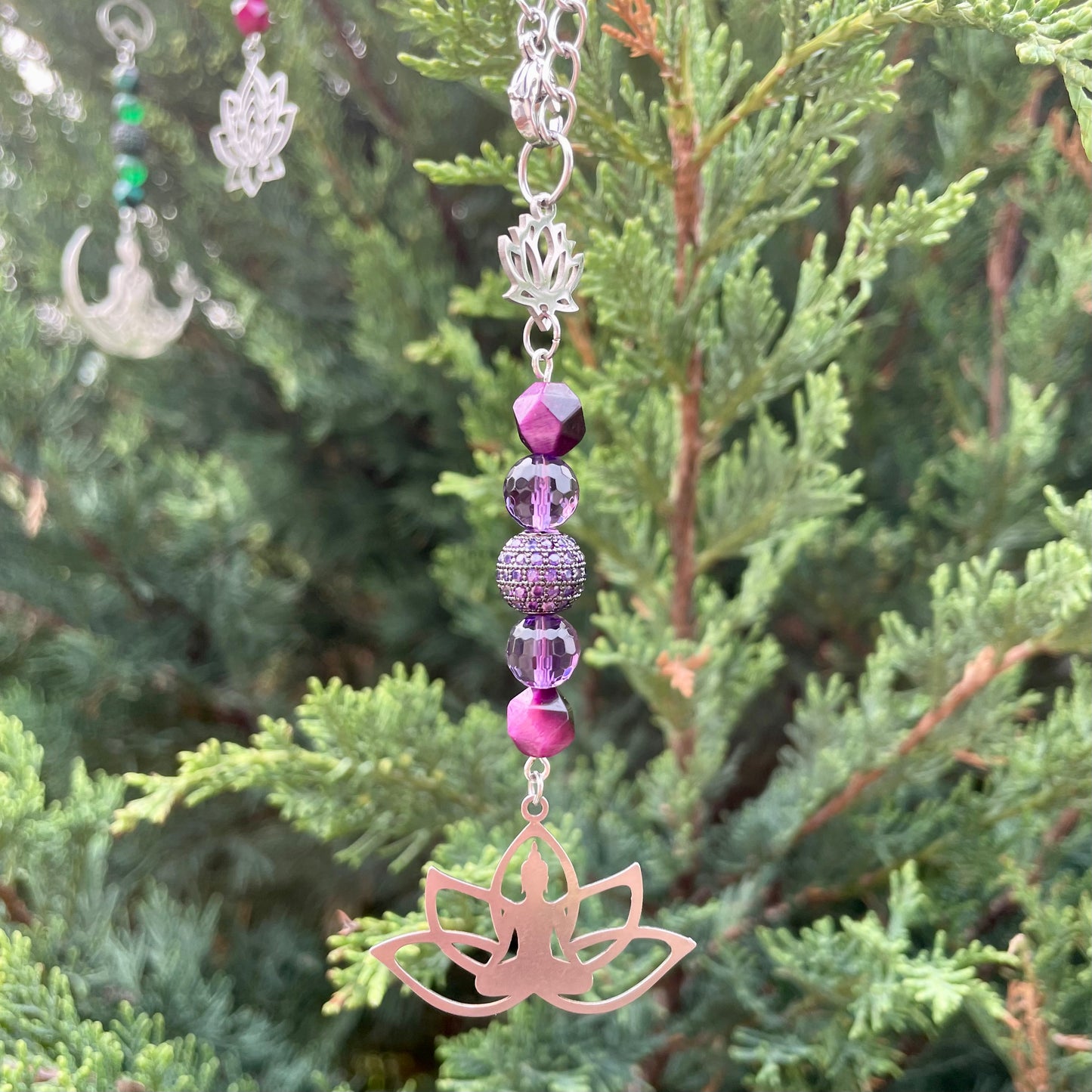 Pendentif pour rétroviseur | Lotus mauve