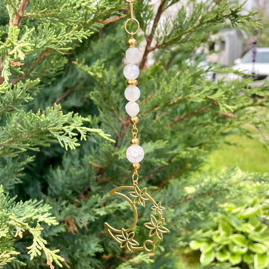 Pendentif pour rétroviseur | Lune dorée