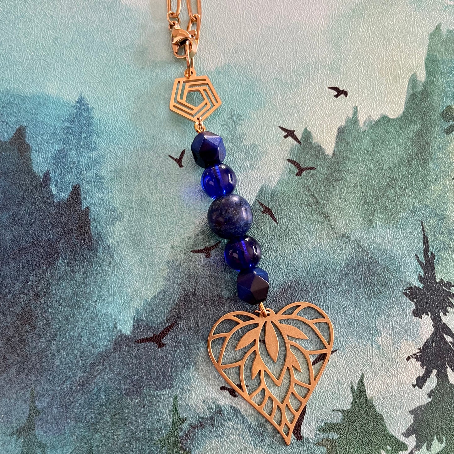 Pendentif pour rétroviseur | Coeur bleu