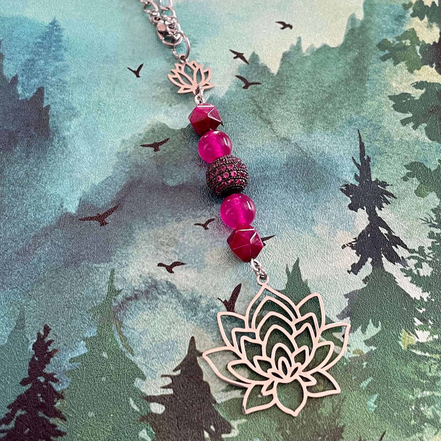 Pendentif pour rétroviseur | Lotus rose