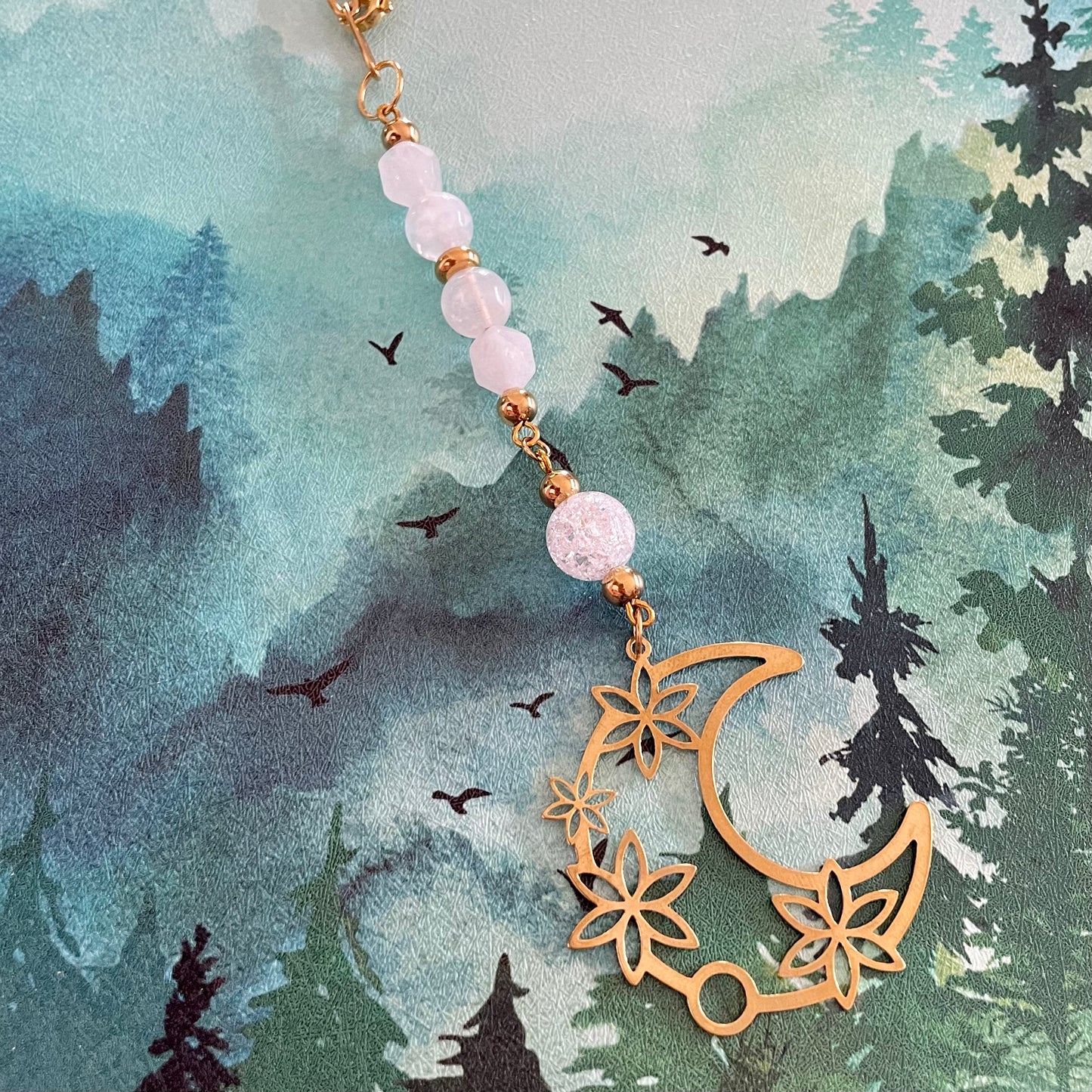 Pendentif pour rétroviseur | Lune dorée