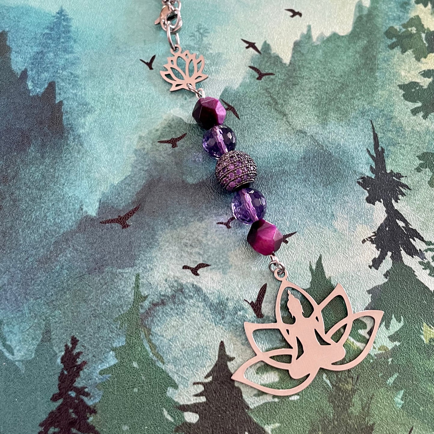 Pendentif pour rétroviseur | Lotus mauve