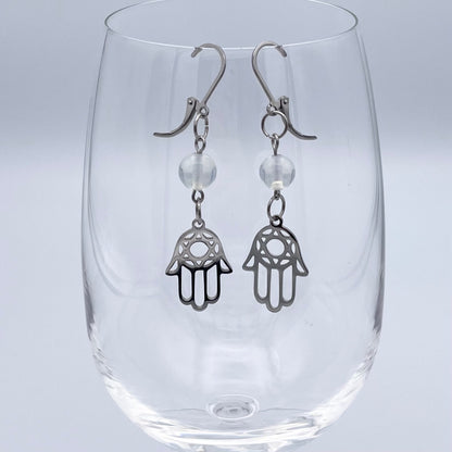 Boucles d'oreilles | La Hamsa argentée