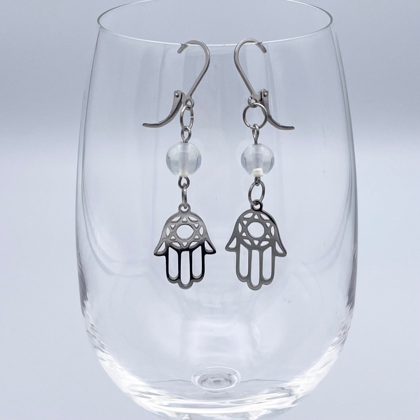 Boucles d'oreilles | La Hamsa argentée