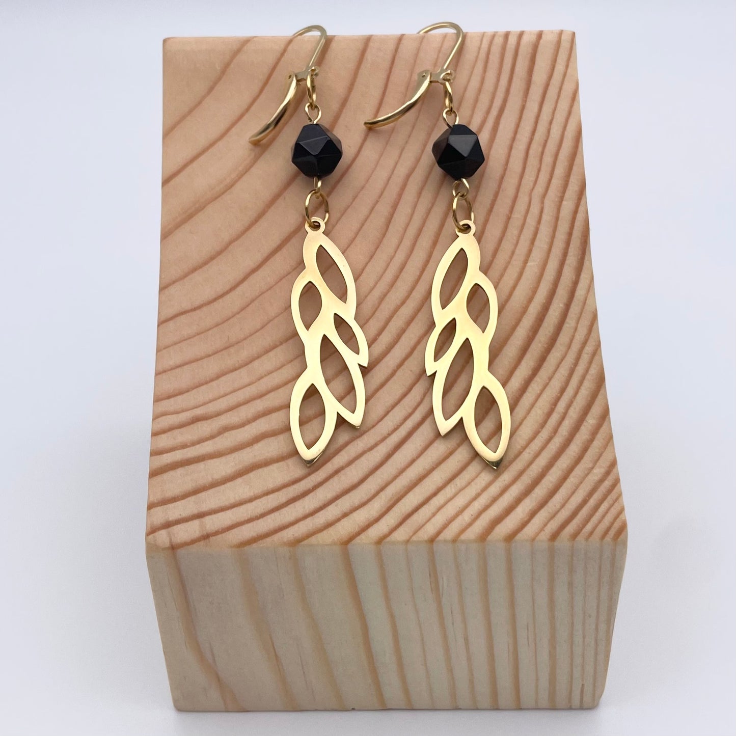 Boucles d'oreilles | Feuilles dorées