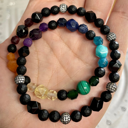 Bracelet double | 7 chakras 🖤