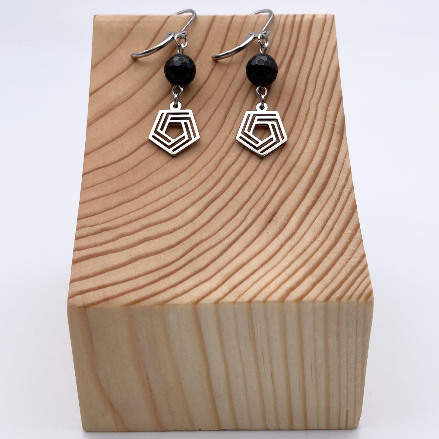 Boucles d'oreilles | Hexagones argentés