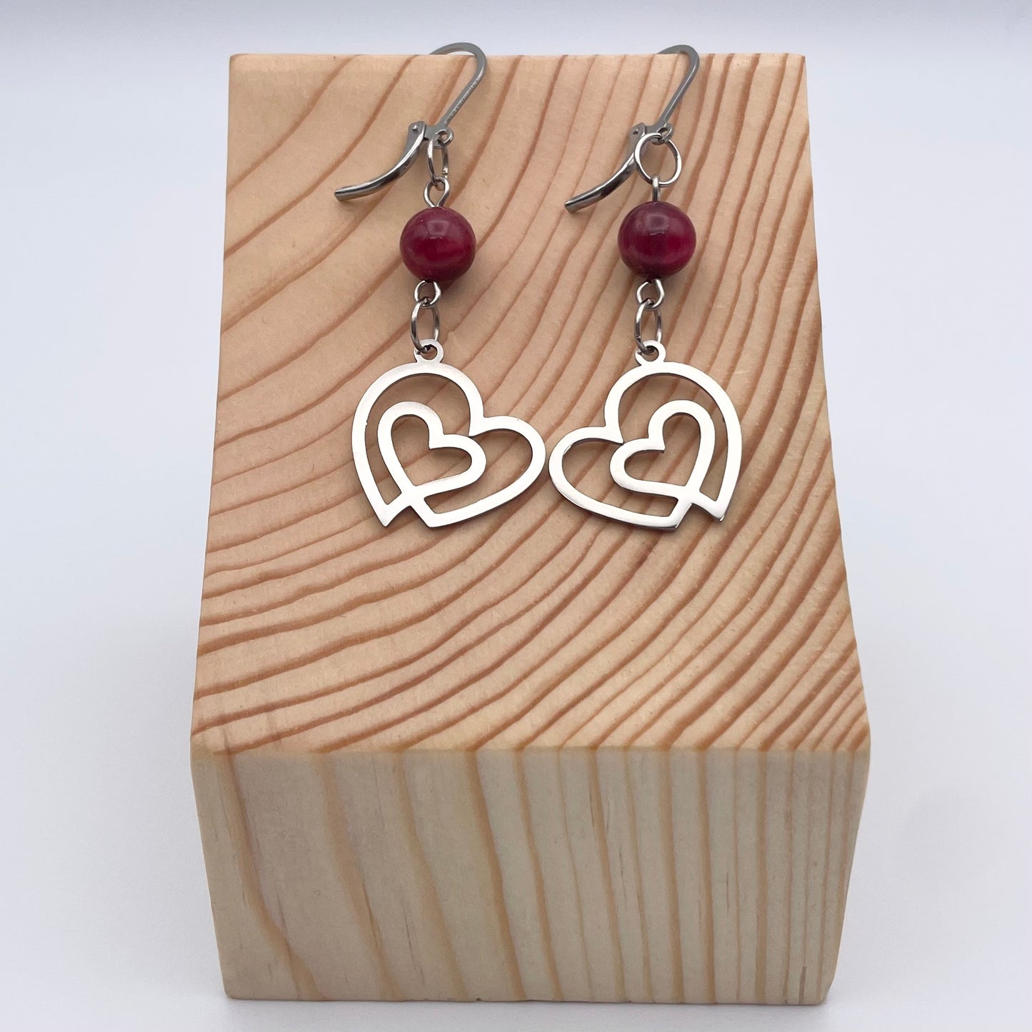 Boucles d'oreilles | Coeurs argentés