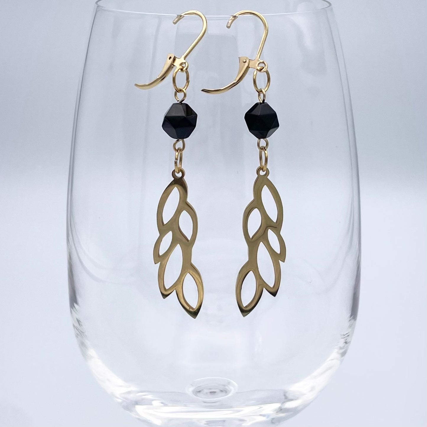 Boucles d'oreilles | Feuilles dorées