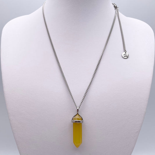 Necklace - Yellow agate natural stone
