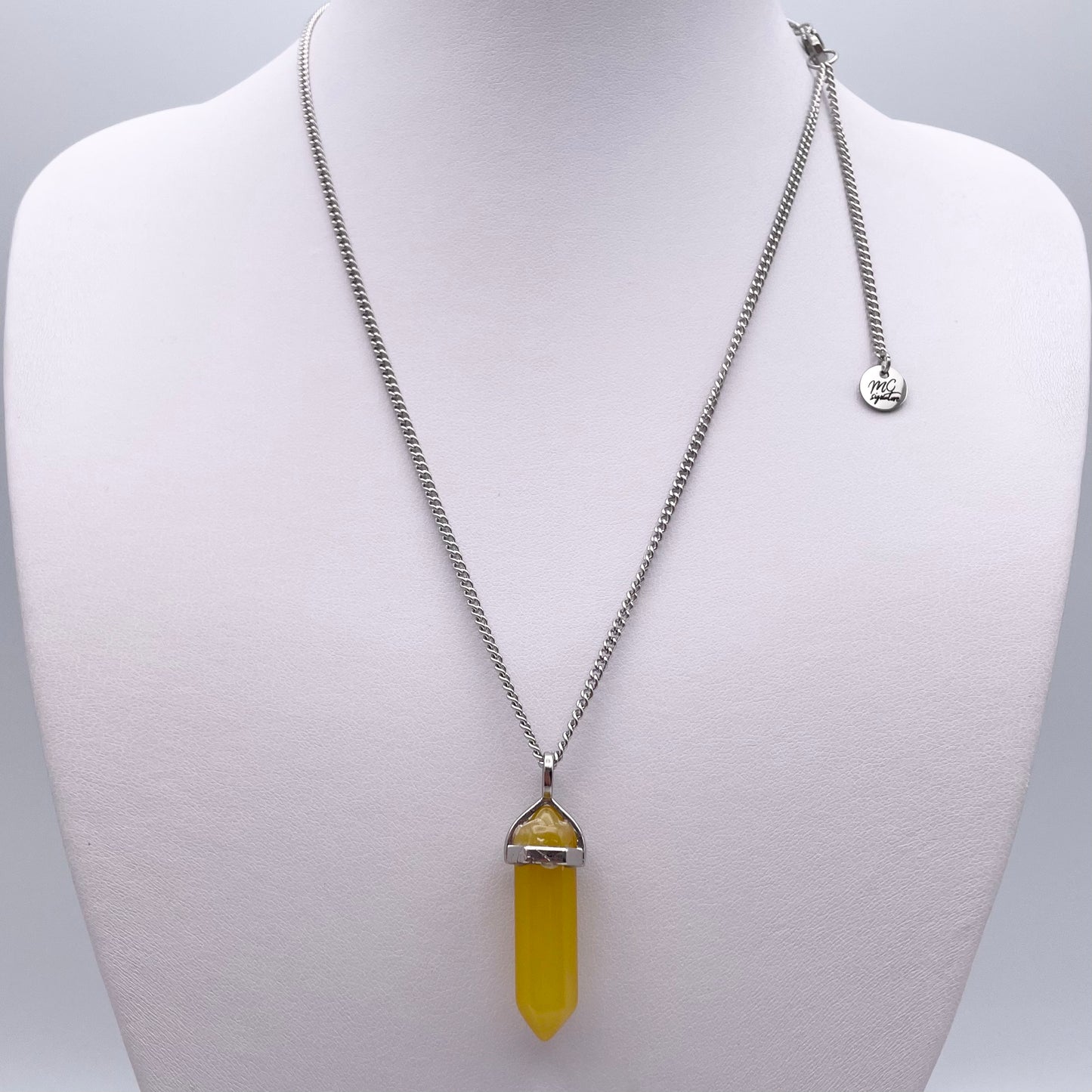 Collier - Pierre naturelle d'agate jaune