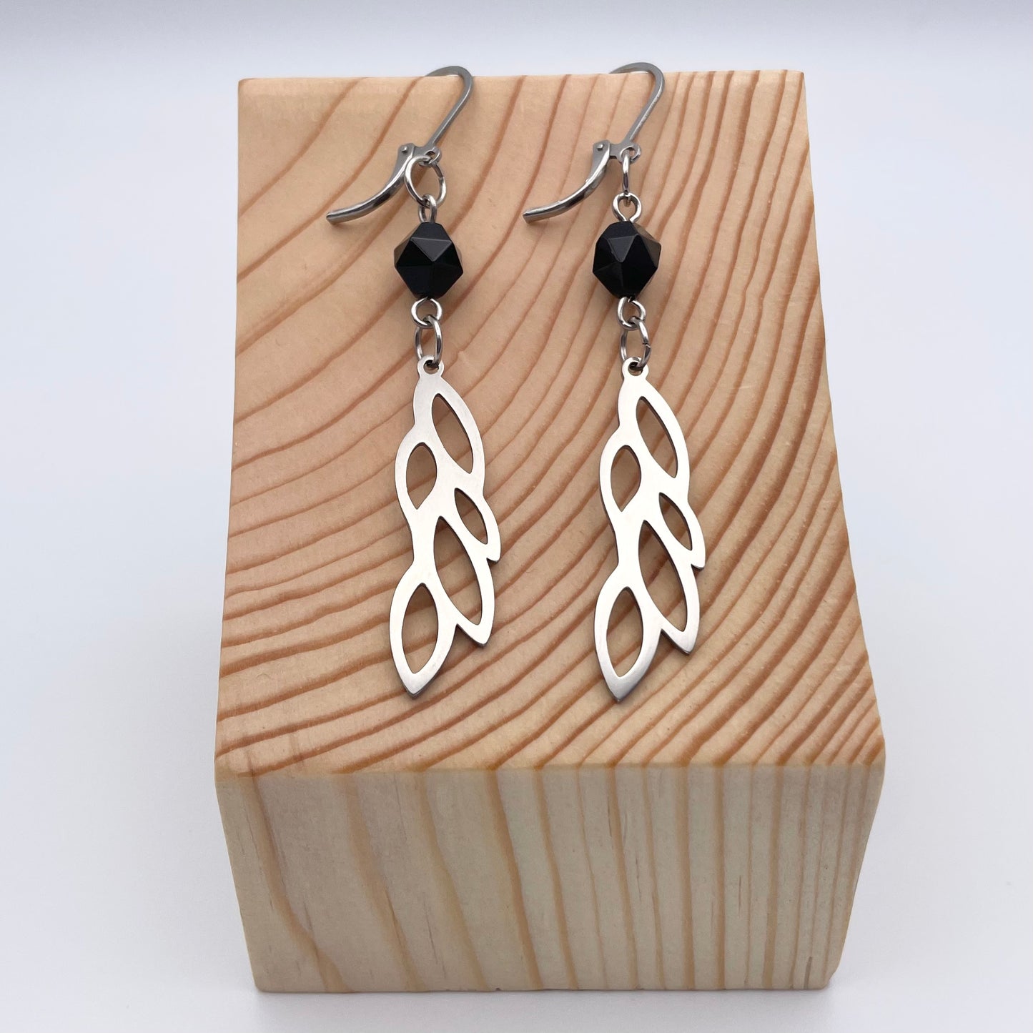 Boucles d'oreilles | Feuilles argentées
