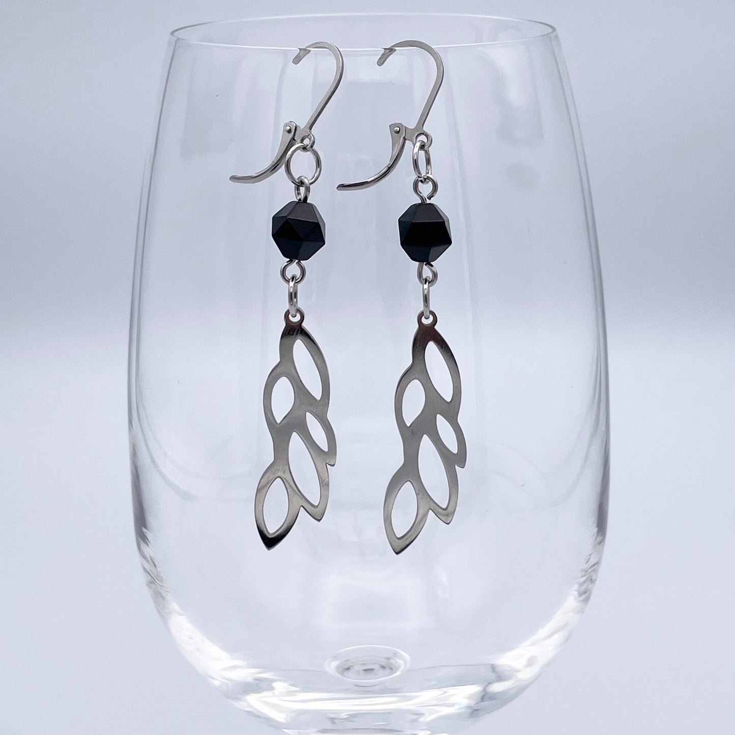Boucles d'oreilles | Feuilles argentées